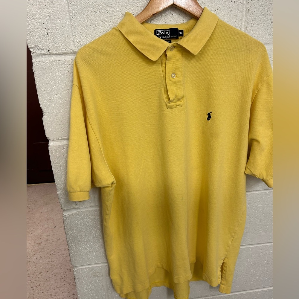 polo by Ralph Lauren is 100% cotton. It is an extra large.